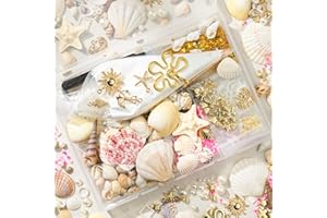 DoDoBeads Beach Junk Case Charms Kit, 780PCS Summer Phone Case Decorating Kit with Shells Pearls Gold Charms, DIY Decoden Kit