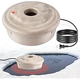 Dreyoo Floating Pond Heater, 100W Pond Deicer with 9.84 FT Cord, Thermostatically Control and Anti Sinking Ponds Heater for Outdoor Ponds with Fish, Winter Survival Solution for Pool Fish (Grey)
