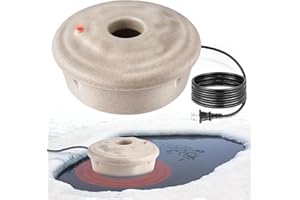 Dreyoo Floating Pond Heater, 100W Pond Deicer with 9.84 FT Cord, Thermostatically Control and Anti Sinking Pond Heater for Outdoor Pond with Fish, Winter Survival Solution for Pond Fish(Grey)