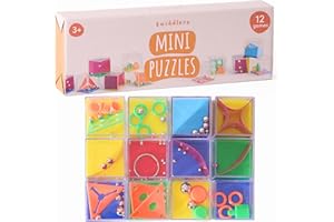 THE TWIDDLERS - 12 Mini Cube Brain Teaser Puzzle Box Set - Assorted Difficulty Levels, Ideal Challenge as Party Bag Fillers f
