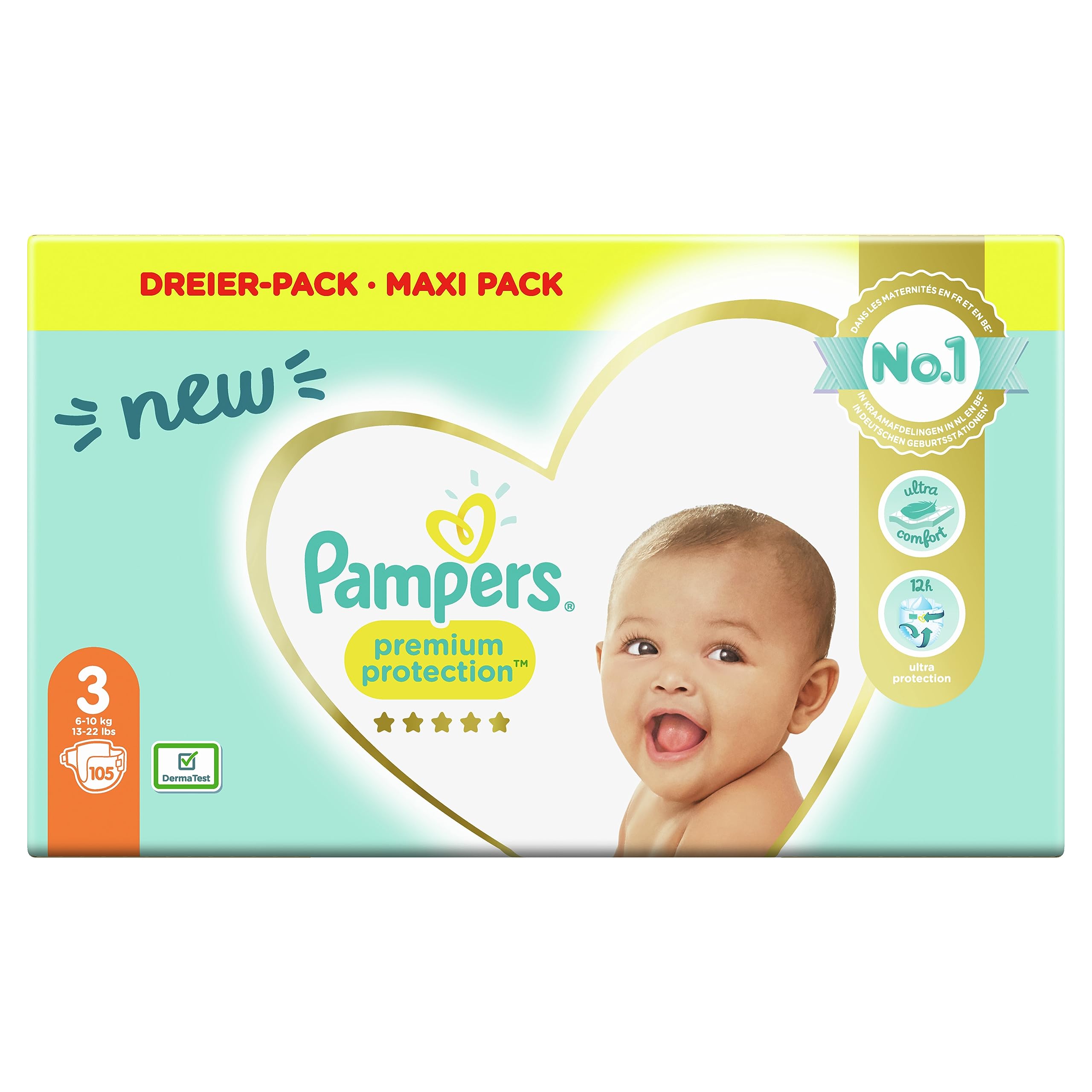 Pampers - Pampers Premium Protection Size 3-105 Diapers