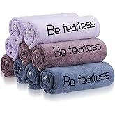 Peryiter 9 Pcs Microfiber Gym Towels for Men and Women, Soft Be Fearless Sweat Workout Towels for Yoga Sports Exercise Fitness Bath Home Cycling Swimming Camping