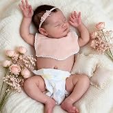 ROSHUAN Reborn Baby Dolls Soft Vinyl Full Body Girl 20 Inch Realistic Baby Doll that Look Real Lifelike Newborn Sleeping Babies Doll Handmade Reborn Dolls Toy for Kids Gifts