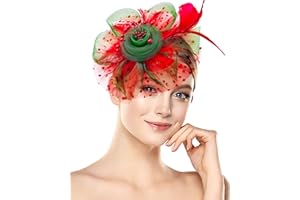 Bniksok Halloween Fascinators Hat for Women Tea Party Feather Headband Mardi Gras Cocktail Hat Weddings