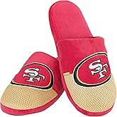 FOCO Men's NFL Team Logo Staycation Plush House Shoes Slide Slippers