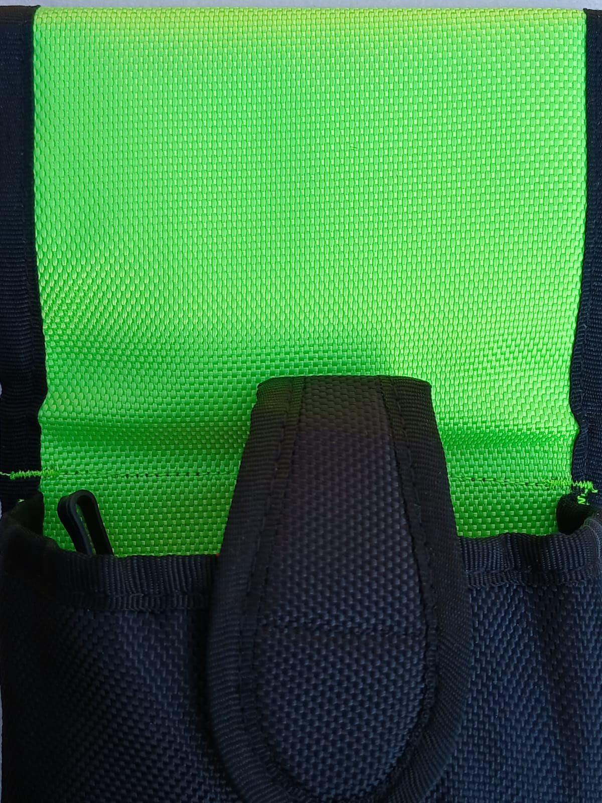 BIG NYLON TAPE MEASURE HOLDER (GREEN HI VIZ)