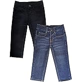 Wrangler Toddler Jeans - 2-Pack Pull-On Denim Boys Jeans w/Soft, Stretchy Fabric - Adjustable Waistband, Casual Fit, Durable
