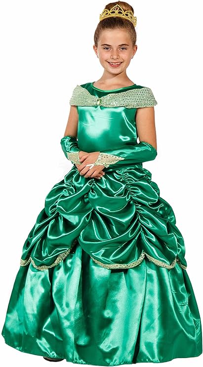 Magicoo Deluxe Prinzessin Kostüm Kinder grün Krone ...