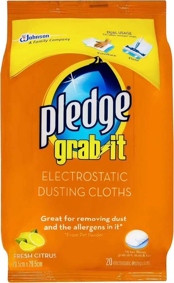 Pledge GrabIt Electrostatic Dusting Cloths, 20 count