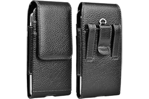 Njjex Cell Phone Holster for Samsung Galaxy S24 Ultra S23+ S22 S21 S20 FE S10 A15 A14 A35 A55 5G A12 A13 A32 A52 A51 A71 Note 20 Ultra 10 J7 J3 PU Leather Belt Clip Holster Pouch Holder Carrying Case