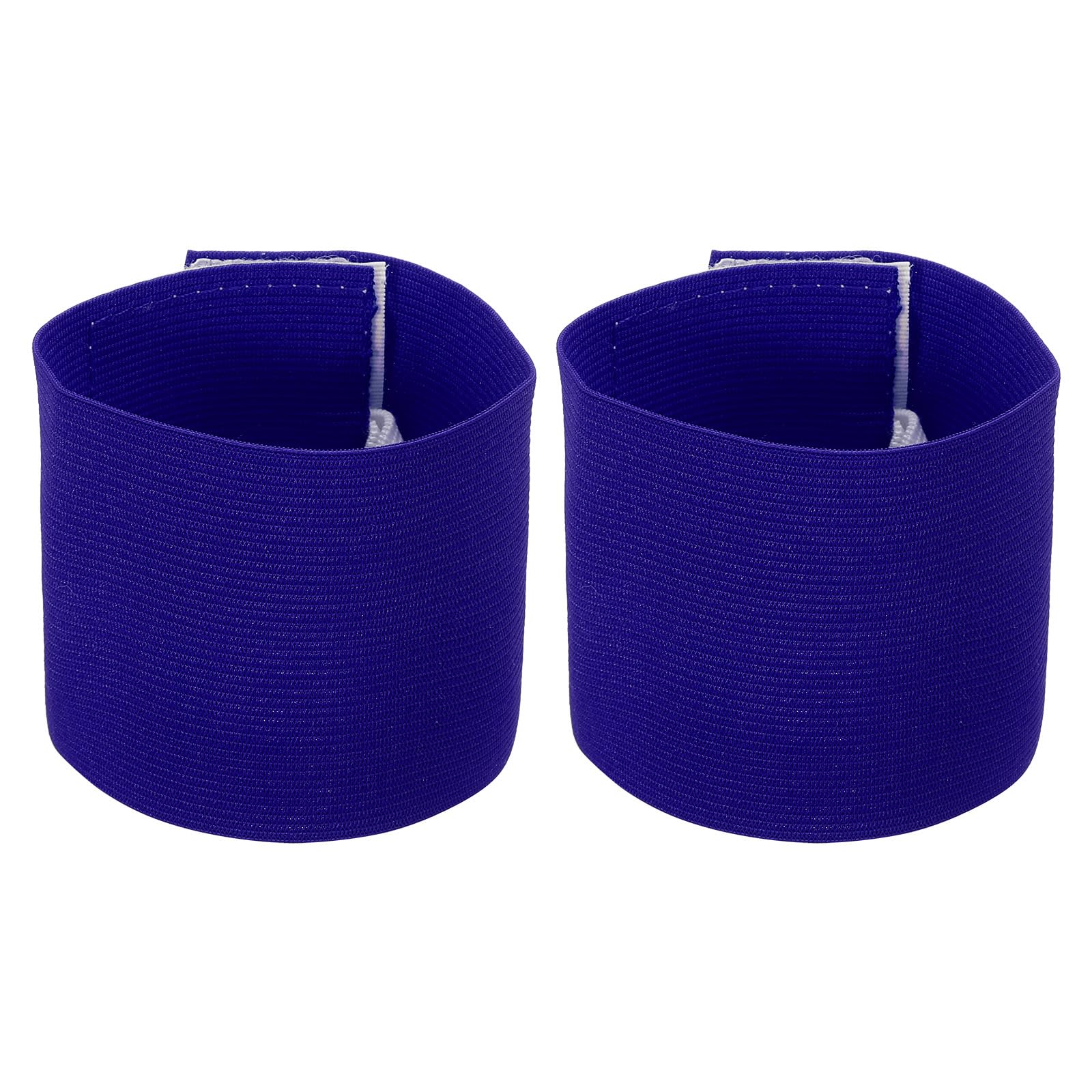 PATIKIL 9.4x2.5 Soccer Captain C Armband, 2 Pack Nylon Unisex Elastic Arm Band Adjustable for Youth Adult Team Training, Blue