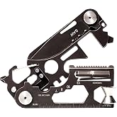 GOGOLIN 28 in 1 EDC Multi-function Tool, Keychain portable Metal Pocket Tool for men, Wrench for Screw, Ruler, Pulley, Spoke Tool,bottle opener, thread cutter, Self-locking Pocket Knife Multitool