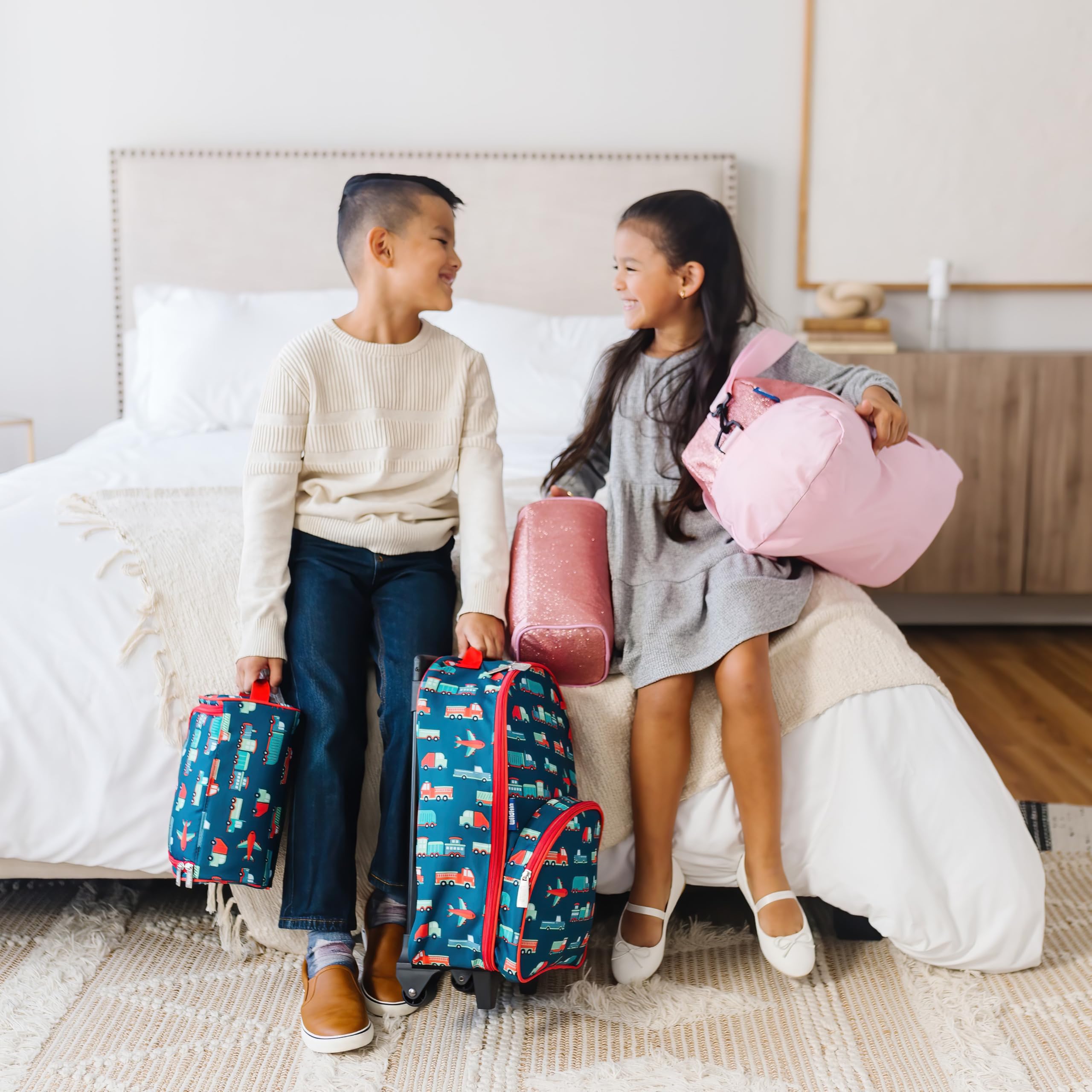 Wildkin Kids Rolling Luggage – Carry-On Size for School & Overnight Travel