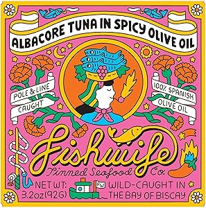 Fishwife Albacore Tuna in Spicy Olive Oil 1-Pack (3.2 Ounce) - MSC-Certified Sustainable Seafood, High Protein, Gluten Free -