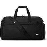 Halfday Convertible 2-in-1 Premium Garment Duffel Weekender Bag 45L | Wrinkle-Free Travel, Hanging Suit Compartment, Shoe Pockets, Trolley Sleeve. Balistic Nylon Carry-On, Jet