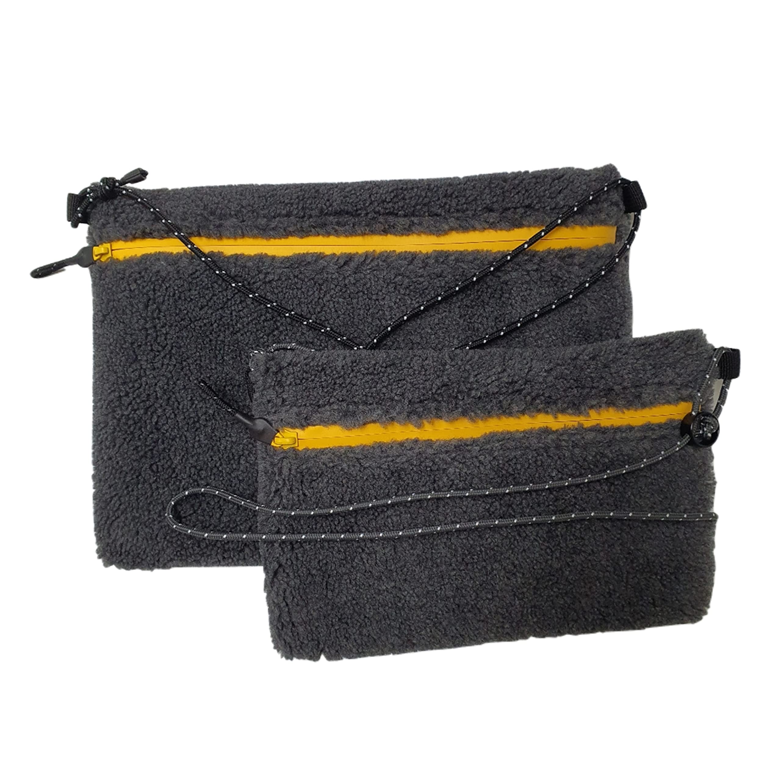 A.WAVE 2 Set Sacoche Bag Fleece Bag Crossbody Bag Water Resistant for Travel (30 x 22 cm (12 x 8.5 inch), GREY)