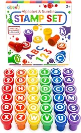 abeec Number Alphabet Stamps Set Self-Inking Kids Toddler Learning Craft Art 3+ view 2