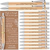 Supervitae 25 Set Employee Appreciation Gift Bulk for Women Motivational Quote Ballpoint Pens and Flower Card Employees Inspirational Gifts for Volunteer Nurses Coworkers Teachers