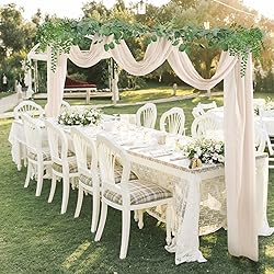 Wedding Arch Draping Fabric 1 Panel 18Ft Nude Sheer