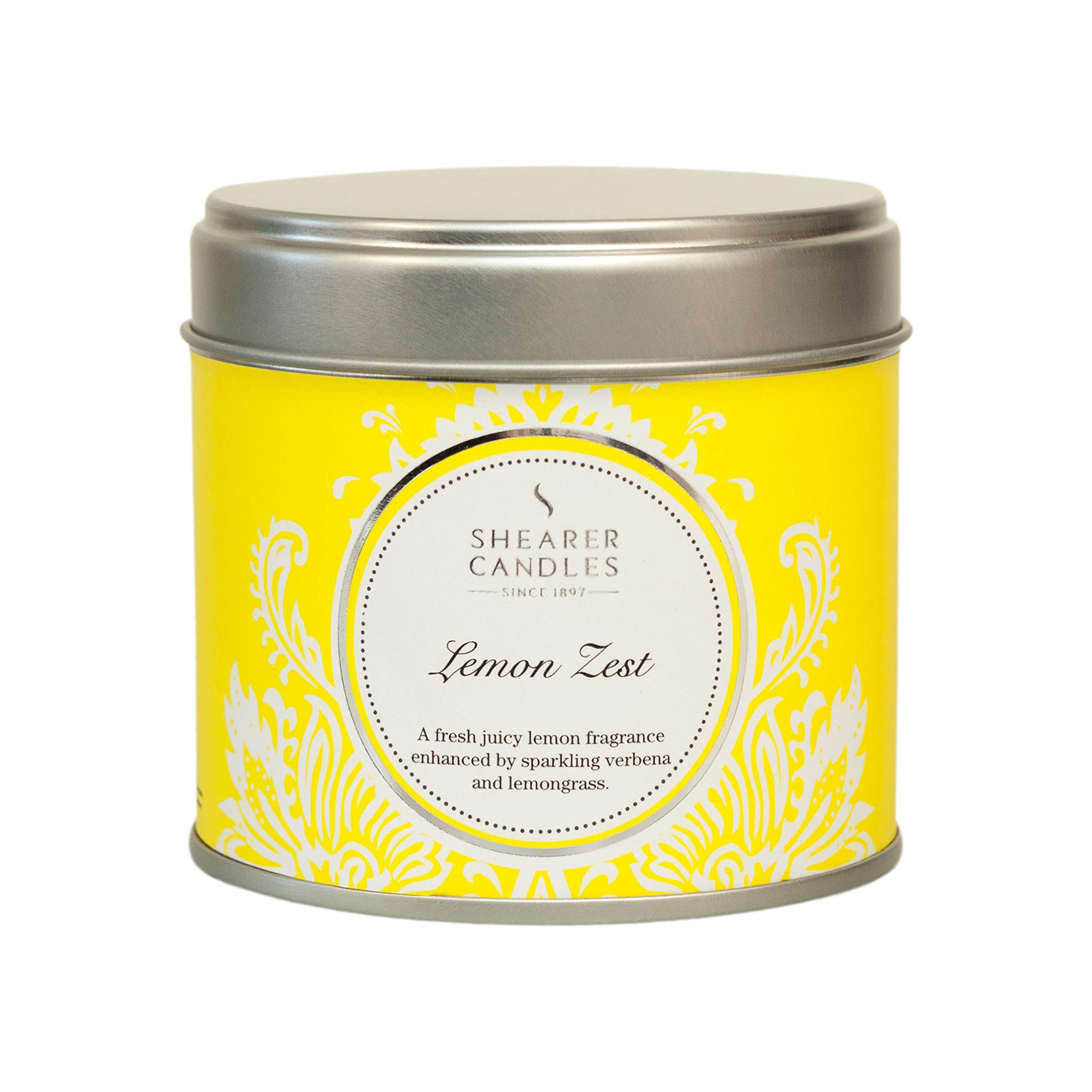 Shearer Candles Lemon Zest Large Scented Silver Tin Candle