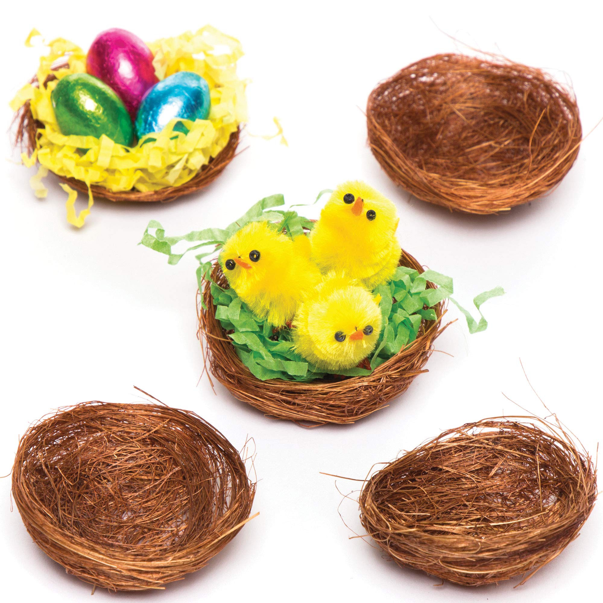 Baker Ross E8623 Mini Bird Nests for Fluffy Chicks and as Easter decoration, Pack of 15, 5cm