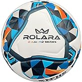 ROLARA Diamond Series Soccer Ball -Size 5 World's Best Ball NFHS Approved Thermally Bonded Professional Match Balls Water Resistant Hybrid Bladder for Superior Air Retention Official Size