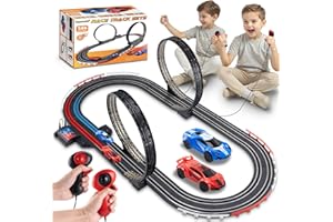 CUSOCUE Race Track Toy Sets for Kids - Battery High-Speed 1:64 Scale Dual Slot Car Track Toys with 2 Controllers & 2 Slot Cars - Birthday Gifts for Boys Girls Children Age 3 4 5 6 7 8 9 10 11 12 Years Old