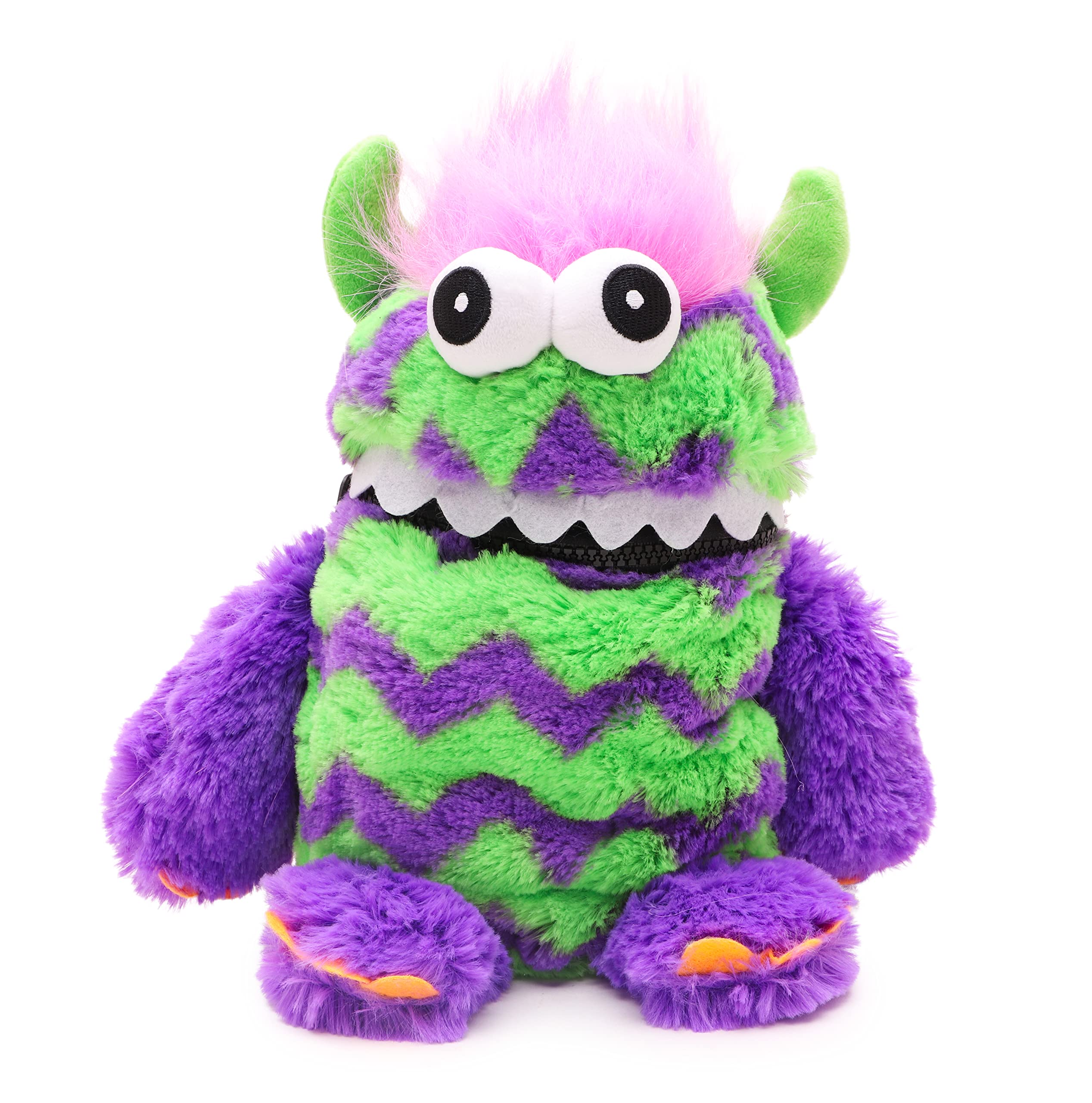Toyland® 9" (23cm) Purple & Green Colour Worry Monster Plush Soft Toy - Loves Eating Your Worries