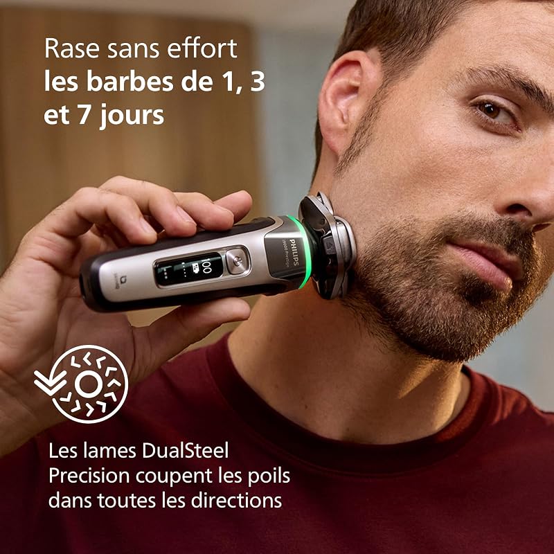 Rasoir i9000 Prestige, rasoir électrique sec et humide, avec technologie Skin IQ, système Triple Lift & Cut, lames rotatives 360 Dual SteelPrecision, modèle XP9205/30