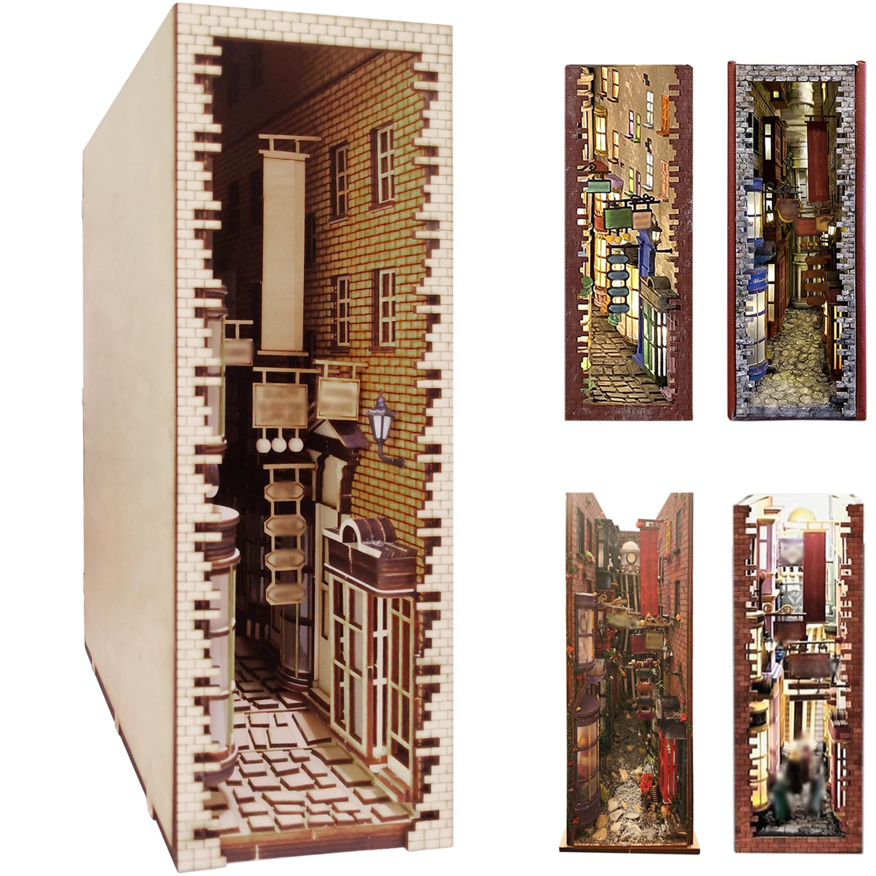 Photo 1 of **FACTORY SEALED**LED Book Nook Kit for Adults - Decorative Bookend Stand-3D Wooden Puzzle for Adults, Booknook Bookshelf Insert Room Decor Gift Craft for Teen Girls Boys Women Men(Standard Edition)