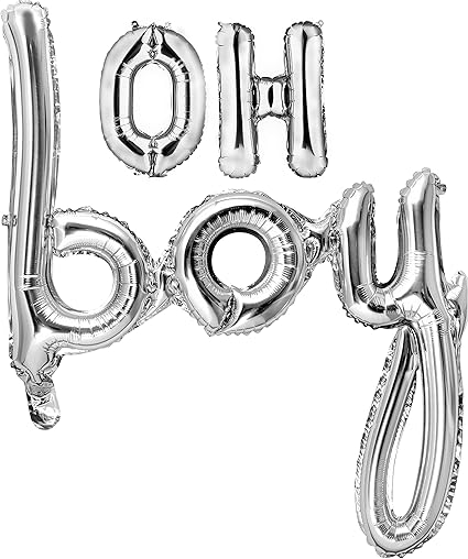 oh boy balloons silver