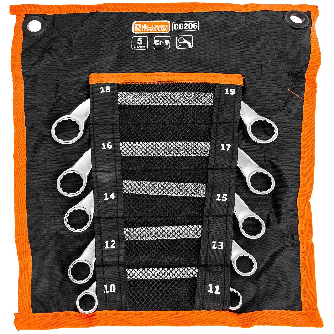 RICHMANN C Type Moon Spanner Wrench Set 5 pcs 10 Sizes 10-19 mm (C6206)