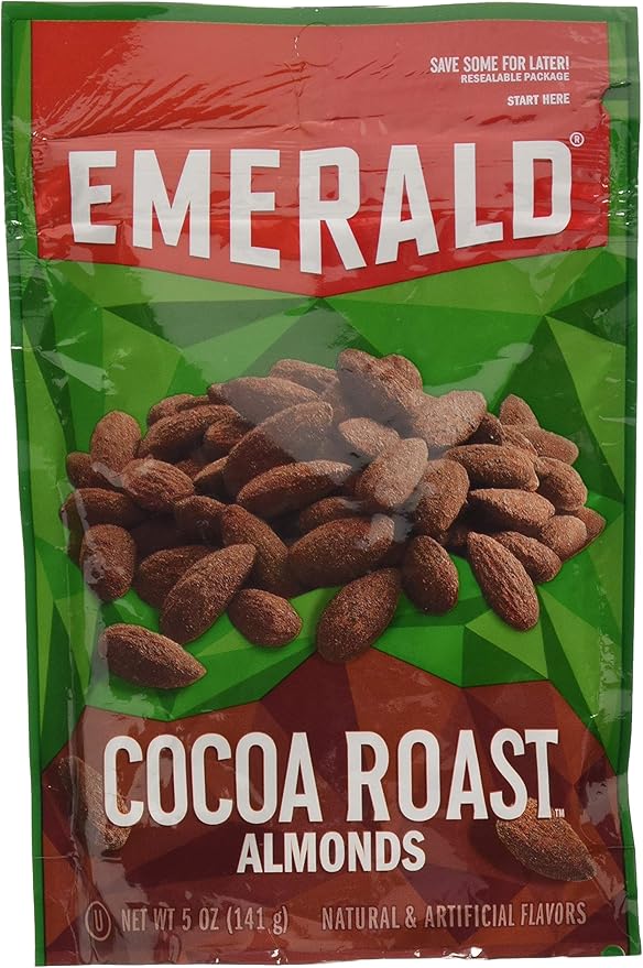 Emerald Cocoa Roasted Almonds, 5 oz Pack, 6/Carton Office