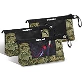 WORKPRO 12" Tool Pouches with Zipper, Heavy-Duty Small Tool Bag, Utility Small Tool Pouch for Tool Organizers and Storage, Mini Tool Bag, 3 Pack, Camo