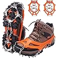 WIN.MAX Crampons for Shoes, Traction Cleats Ice Snow Grips with 19 Stainless Steel Spikes, Shoe Talons Anti - Slip Boots Spikes for Walking, Jogging, Climbing and Hiking