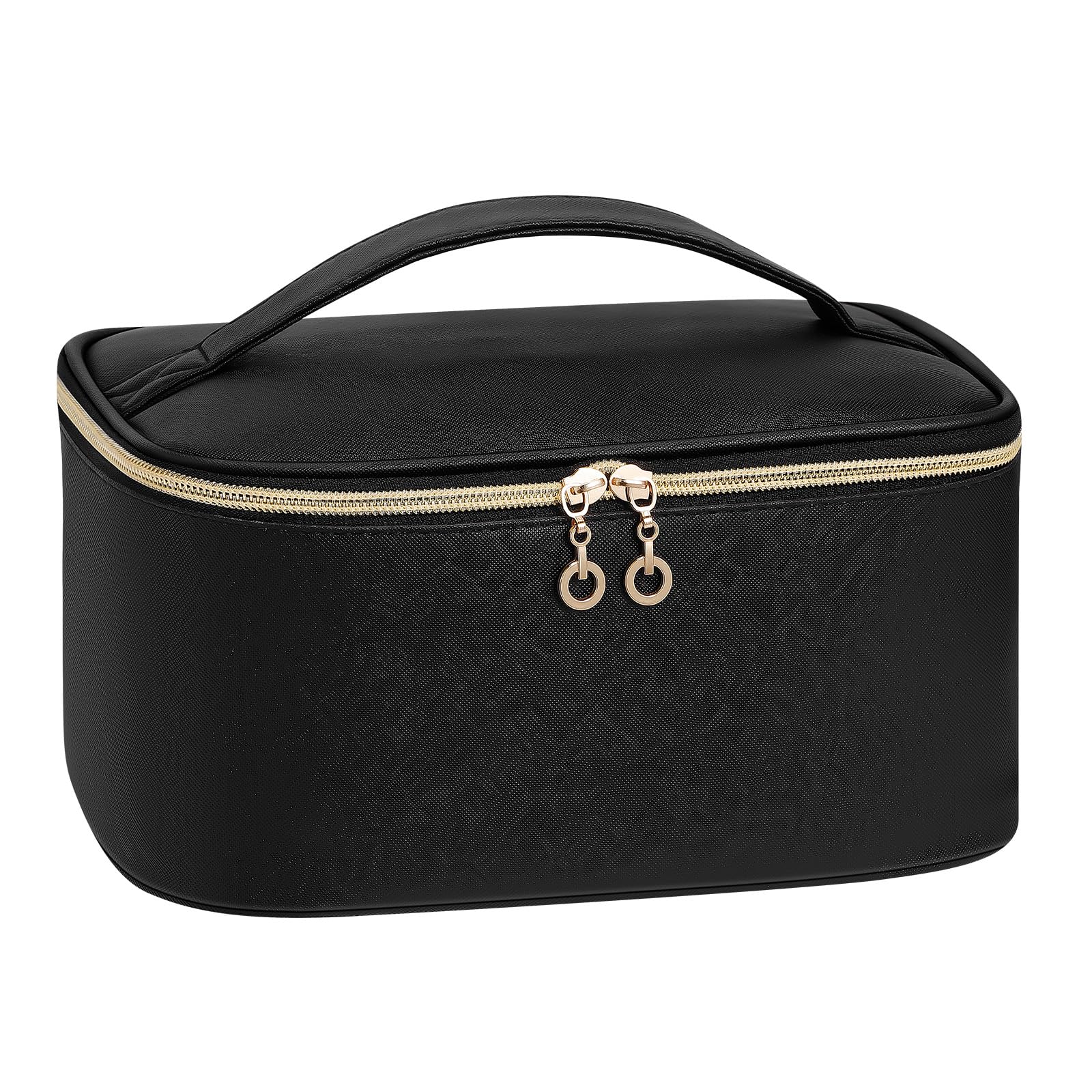 Photo 1 of senbowe Travel Makeup Bag, Large Capacity Cosmetic Bags for Women,Portable Waterproof Leather Toiletry Bag Make Up Organizer Bag with Divider and Handle
