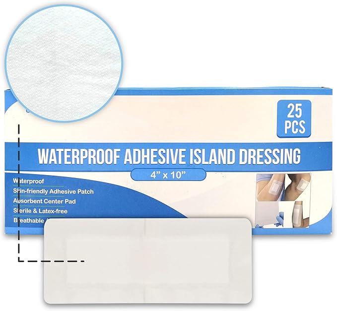 JJ CARE Waterproof Adhesive Island Dressing (4x10 inches