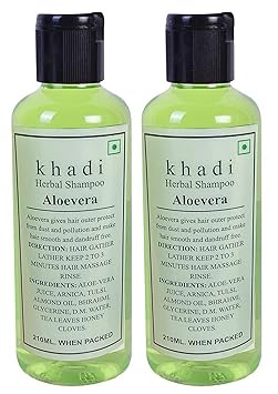 Khadi Herbal Aloevera Shampoo 210ml (Pack of 2)