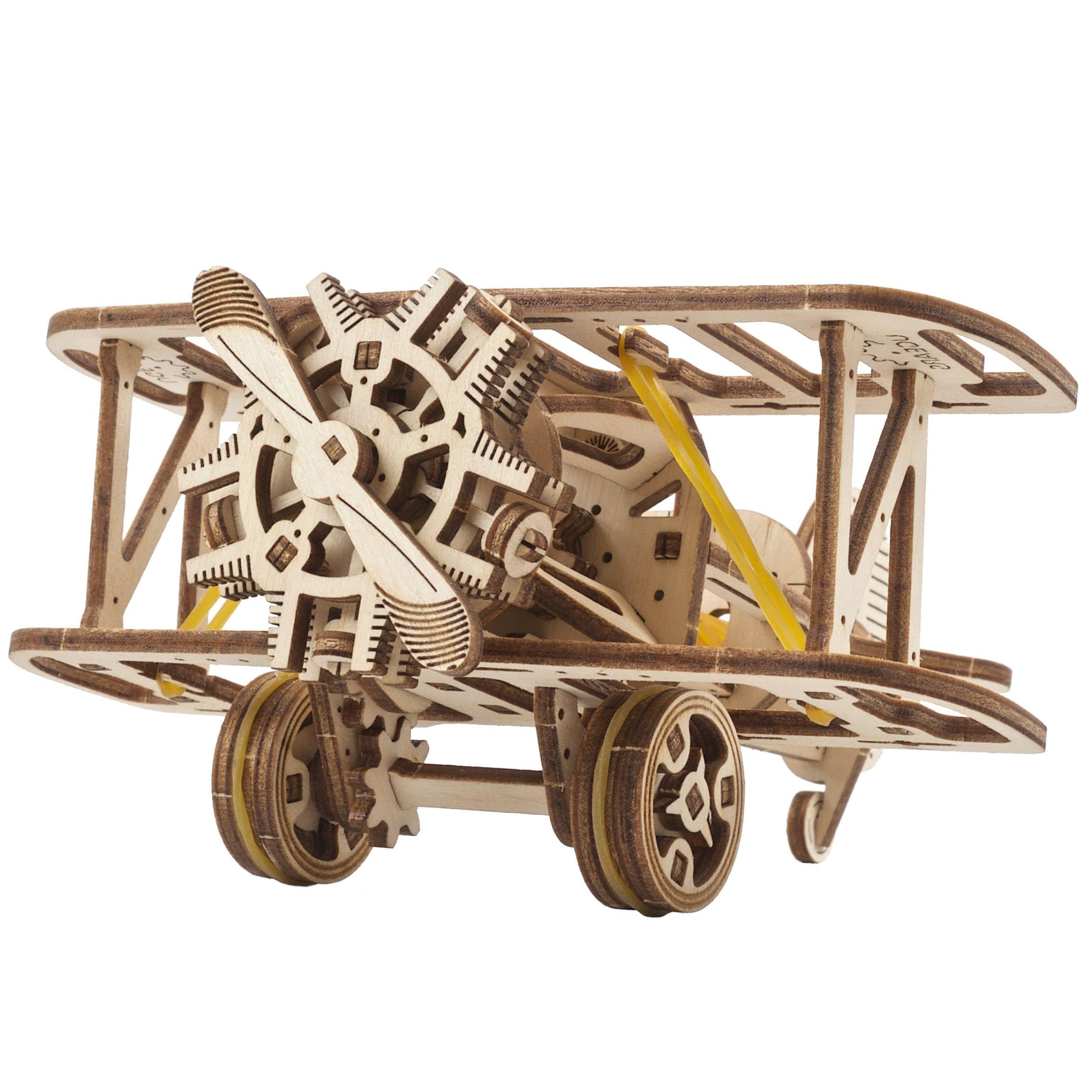 Photo 1 of ***MISSING INSTRUCTIONS*** UGEARS Mini Biplane 3D Wooden Puzzles for Adults - Wooden Model Kits for Adults, DIY Craft Kit, Mechanical 3D Puzzle, for Aviation Enthusiasts and Puzzle Lovers