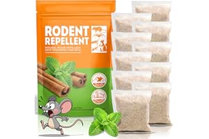 FLAKSKU Mouse Repellent 10 Pouches, Pest Control with Peppermint Oi Freshe Air to Repel Mice, Rodent Mice Repellent Indoor for Mouse Roach Ant Spider, Natural Mouse Deterrent Outdoor for Car Engines Kitchen