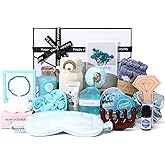 Sea Team 16-Pack Relaxing SPA Gift Set for Women, Valentine Day Gift, Shower Kit with Bath Bomb, Bath Salt, Handmade Soap, Cream, Essential oil, Gift Box Included, Bluebell