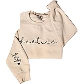 EPIGNA Custom Embroidered Besties Sweatshirt for Women, Matching Friends Clothing Gifts, Best Friends Sweatshirts & Hoodies