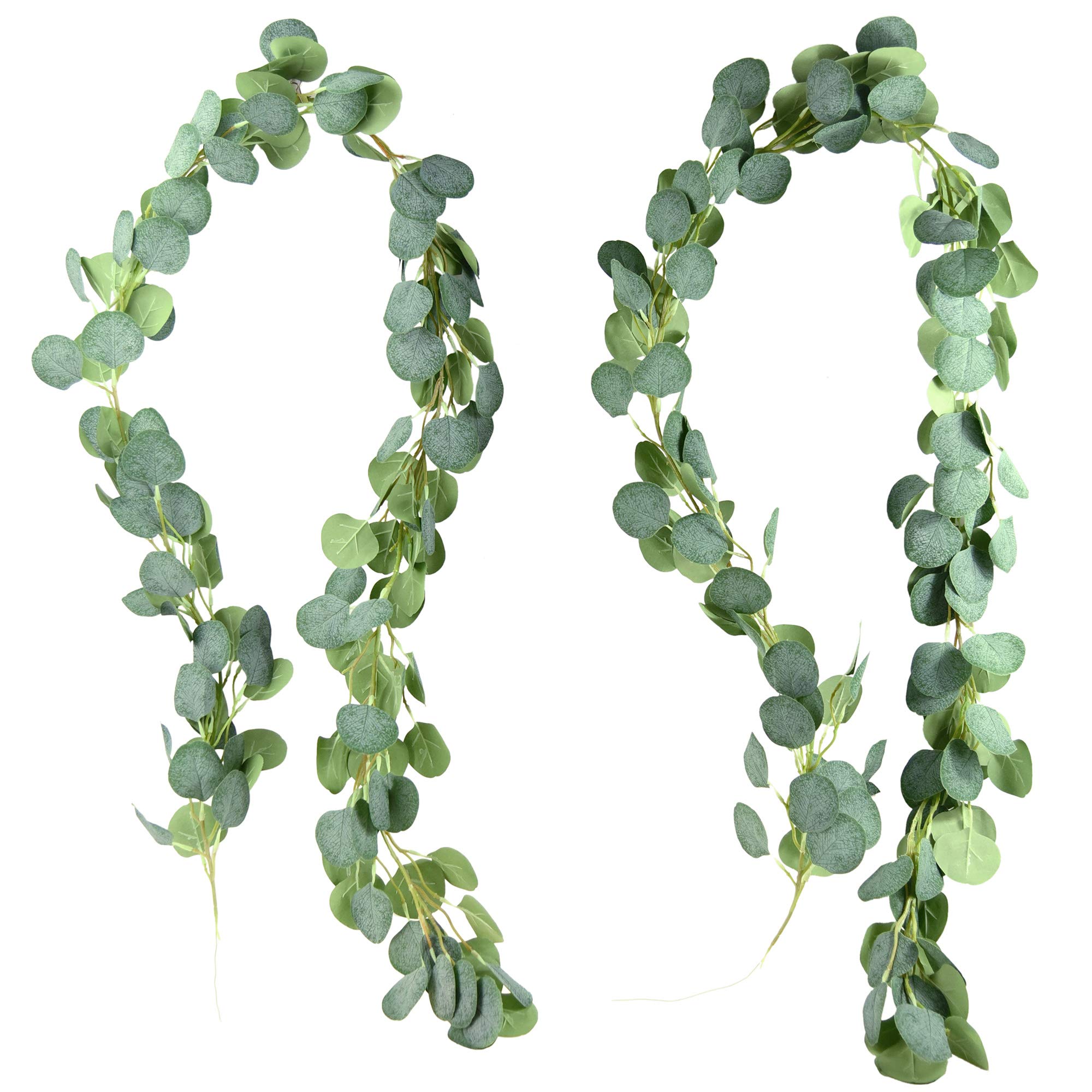 FiveSeasonStuff Silver Dollar Eucalyptus Garland Artificial Foliage Hanging Decoration for Wedding Home Wall Décor