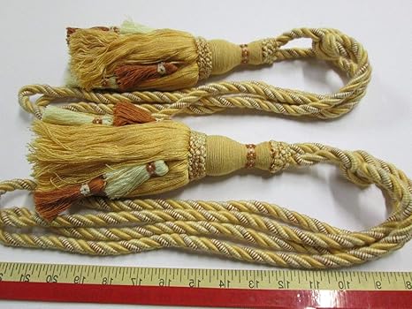 Amazon Com 2 Drapery Tie Backs W 9 Tassel Burnt Orange Peach