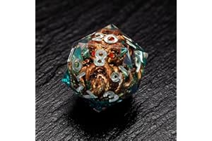 DICEBELL Cthulhu Dice Set – 7PCS Polyhedral Resin RPG Dice with Tentacles & Bronze Cthulhu Figure | Eldritch Horror DND Dice for Dungeons and Dragons, Call of Cthulhu, TTRPG & Collectors