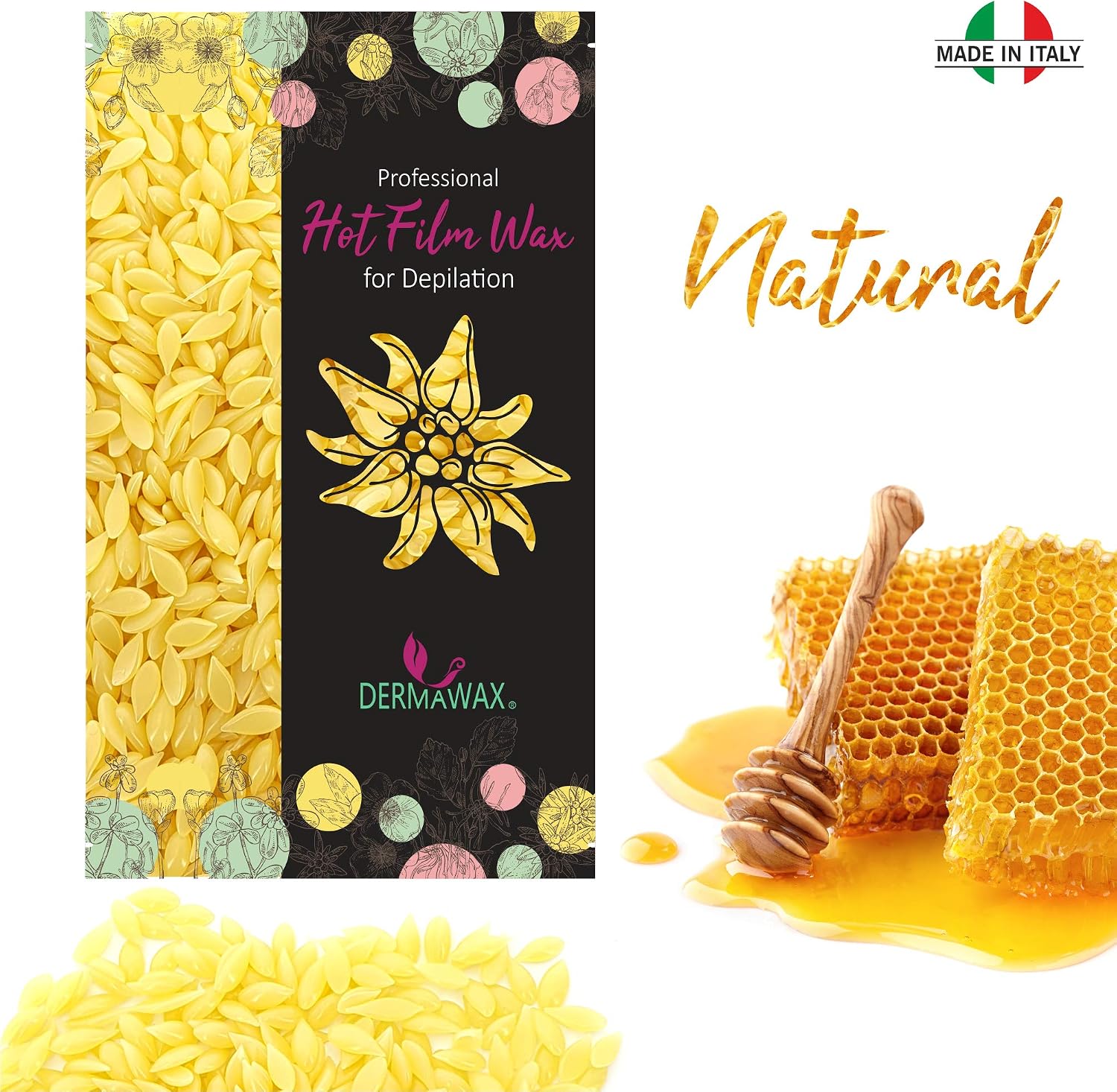Hot Wax Beads for Hair Removal Natural Stripless Film Formula with Coconut Oil for Full Body Use Face Legs Armpits Bikini Line - Image 4