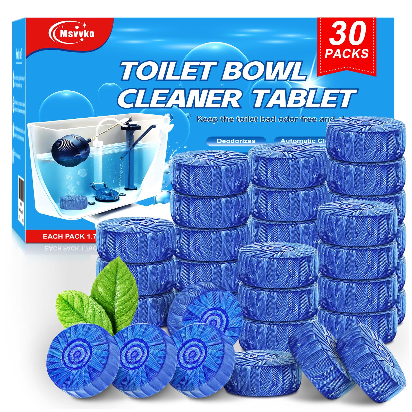Photo 1 of **********MISSING PARTS*******
Msvvko Toilet Bowl Cleaner Tablets Blue Toilet Tank Cleaners, Septic-Safe Hard Water Stain Remove, Bathroom Automatic Toilet Cleaning & Deodorizer, Fresh Scent - 30 Tabs