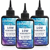 JDiction UV Resin, Upgrade 300g Low Viscosity Hard Thin UV Resin with Super Crystal Clear Resins Kit for Jewelry, Casting, Coating and DIY Craft
