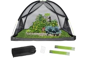 Gulfmore Pond Netting Pond Cover Dome,14x11 ft Garden Pond Cover Netting with Zipper- Premium Black Nylon Pond Netting for Pond Pooland Garden