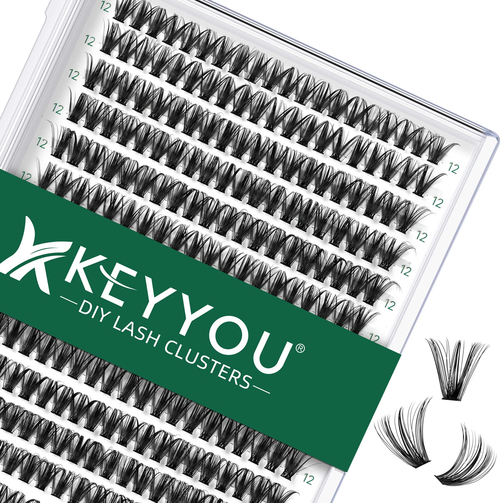 Photo 1 of KEYYOU Individual Lashes 300pcs 40D 0.07C Curl 12mm DIY Eyelash Extension Soft&Natural Black Nylon Lashes